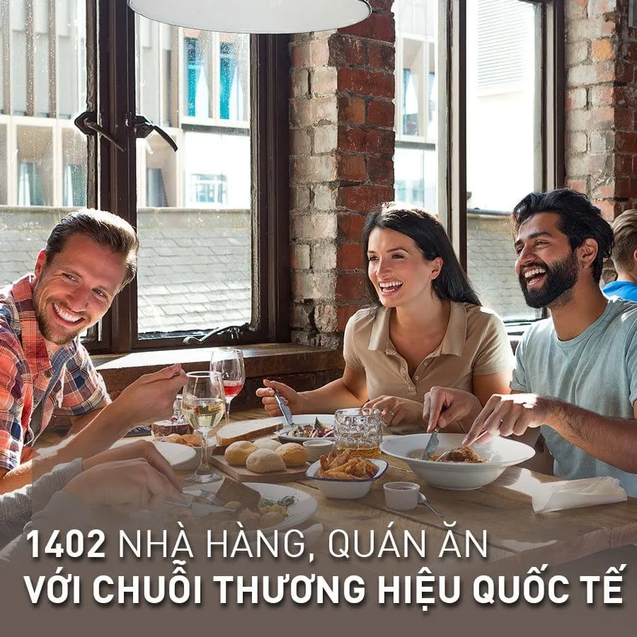1402 Nhà hàng quán ăn với chuỗi thương hiệu quốc tế.