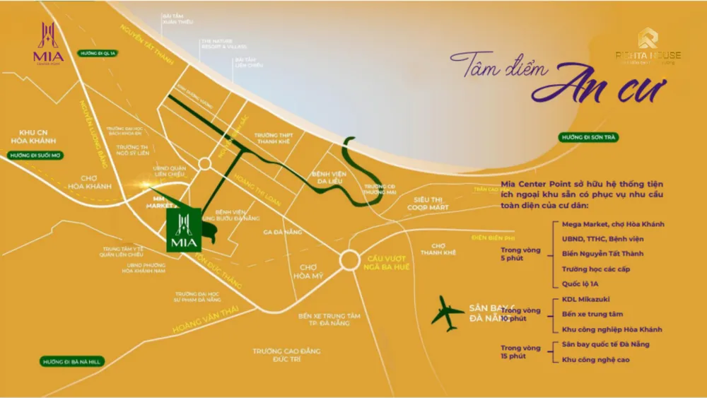 MIA Center Point tọa lạc tại vị trí đắc địa với kết nối giao thông thuận lợi.
