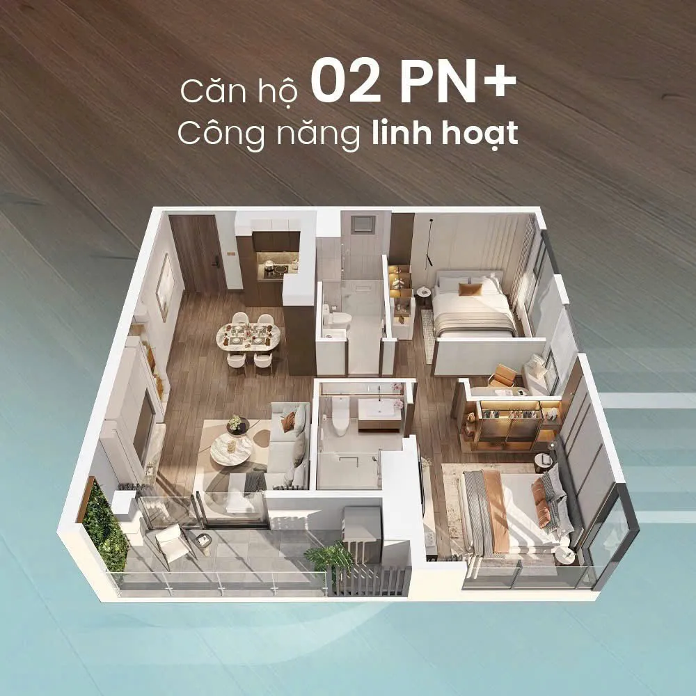 Căn hộ 2PN+ công năng linh hoạt