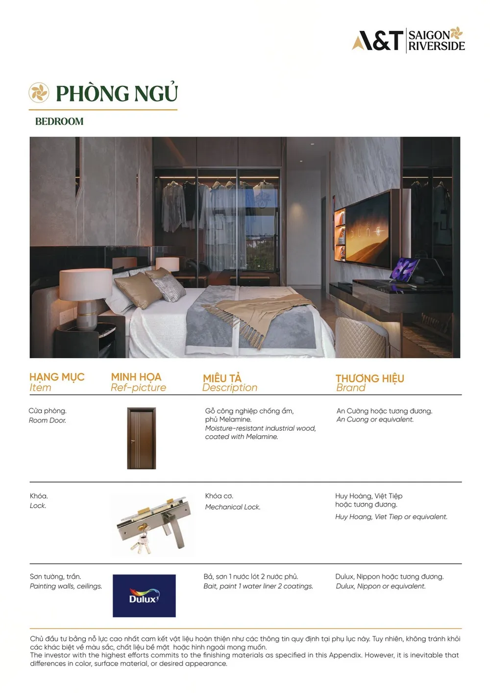 DANH MỤC VẬT LIỆU BÀN GIAO AT SAIGON RIVERSDIE, DANH MỤC BÀN GIAO AT SAIGON RIVERSIDE, VẬT LIỆU BÀN GIAO AT SAIGON RIVERSIDE, HANDOVER LIST,