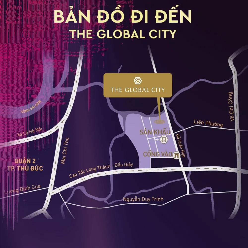 Bản đồ đi đến The Global City.