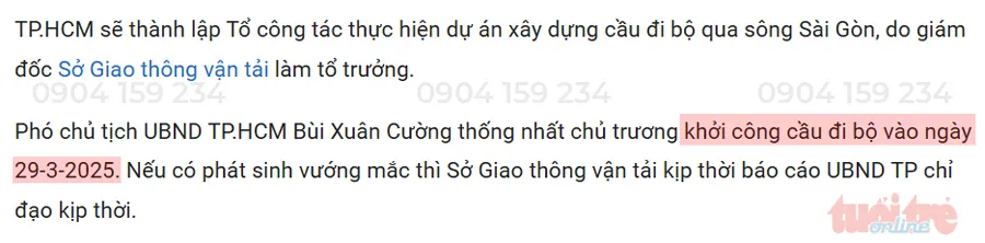 cau di bo qua song sai gon se khoi cong vao 29/3/2025