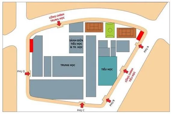 Sơ đồ giao thông trường Vinshool Vinhomes Central Park