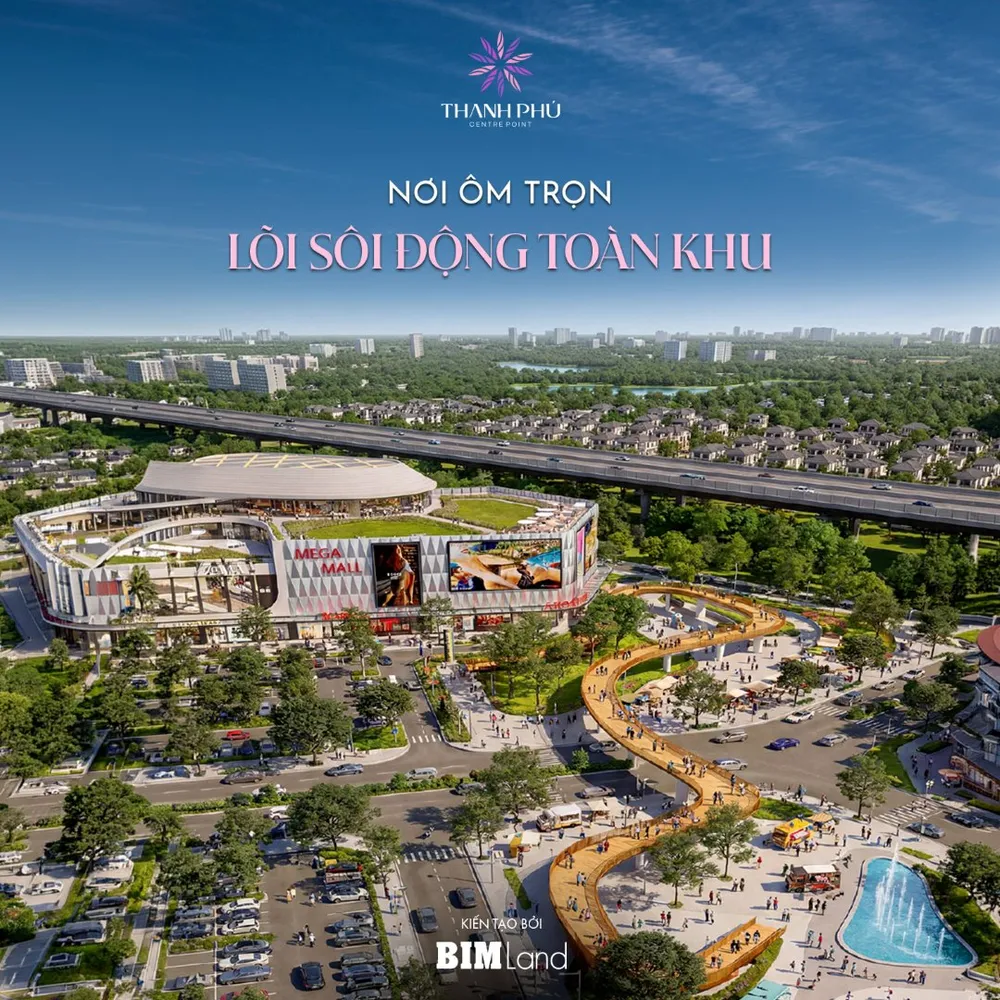 Vị trí nhà phố Hội Phú ôm trọn lõi tiện ích Mega Mall và đại công viên trung tâm