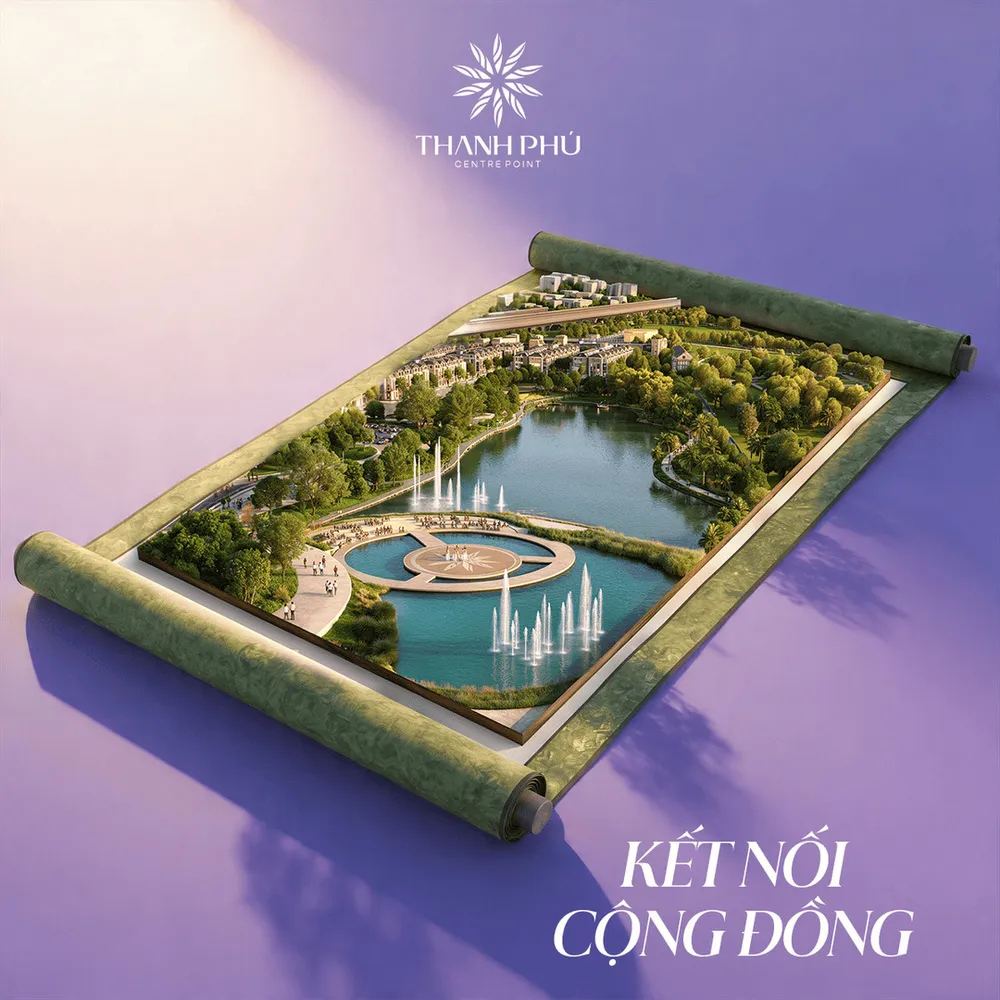 Quảng trường nước kết nối cộng đồng tại hồ cảnh quan Thanh Phú Centre Point