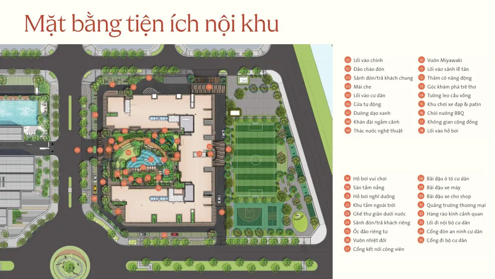 Sơ đồ mặt bằng tiện ích nội khu căn hộ Persa Place