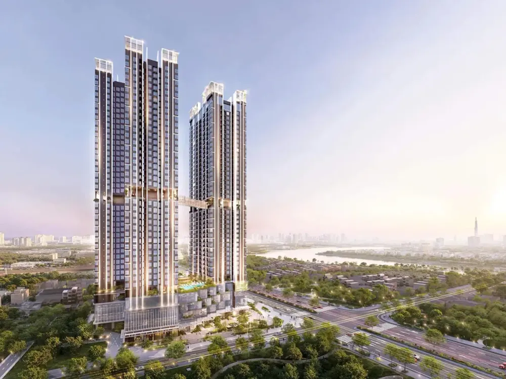 Phối cảnh tổng thể Dự án Khu căn hộ cao cấp The Emerald Boulevard tại phường Bình Hòa, TP Hồ Chí Minh