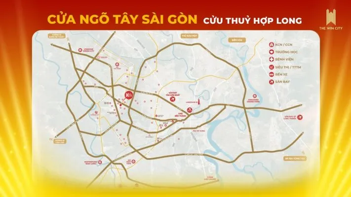 Sơ đồ vị trí chiến lược của dự án The Win City tại khu Tây Sài Gòn