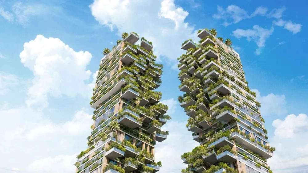 Tháp Meraki Residences cũng được xây dựng kết hợp với nhiều khu vườn trên không.