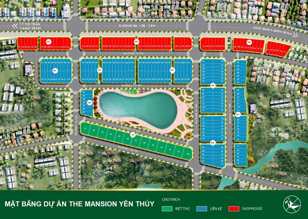 mặt bằng dự án the mansion yên thủy