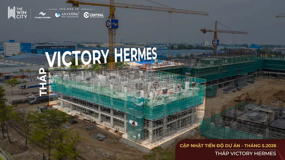 Tiến độ xây dựng tháp VIC 2.2 và VIC 2.3 phân khu Victory Heights dự án The Win City