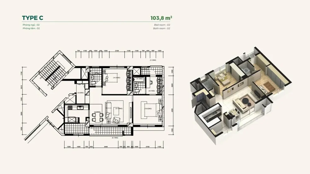 thiết kế căn hộ essensia splendora mailand hà nội