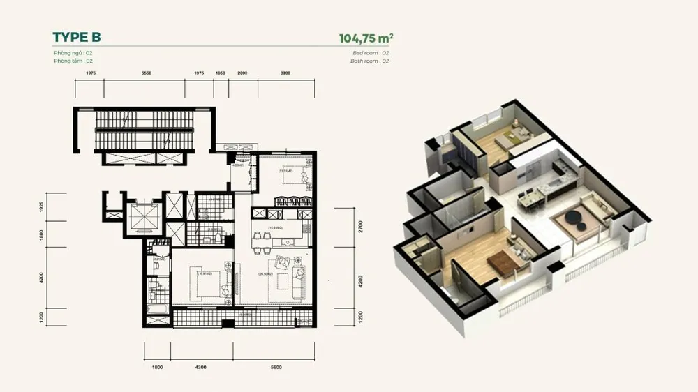 thiết kế căn hộ essensia splendora mailand hà nội