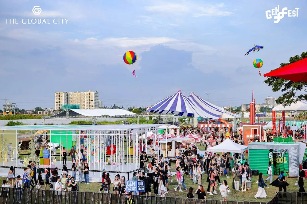 Tiến độ xây dựng dự án The Global City tháng 10 năm 2023.