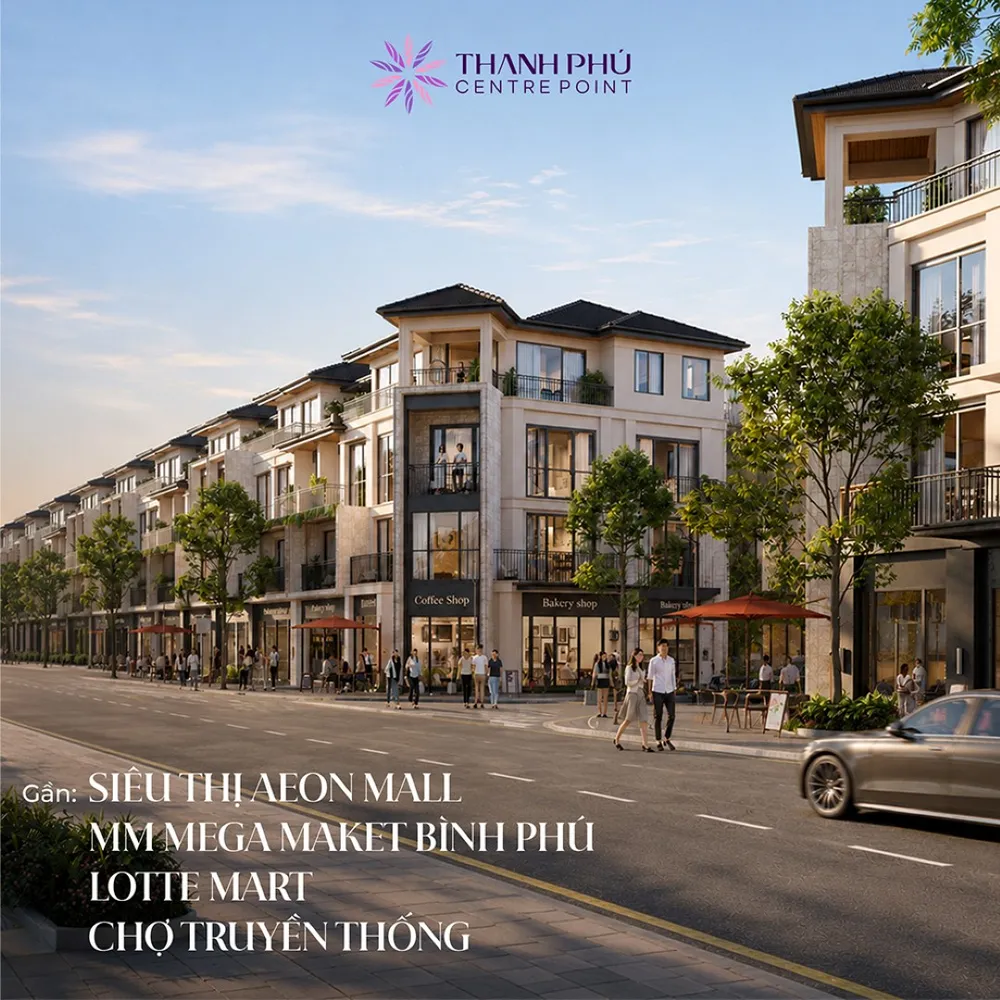 Trung tâm thương mại và khu vực siêu thị sầm uất gần Thanh Phú Centre Point