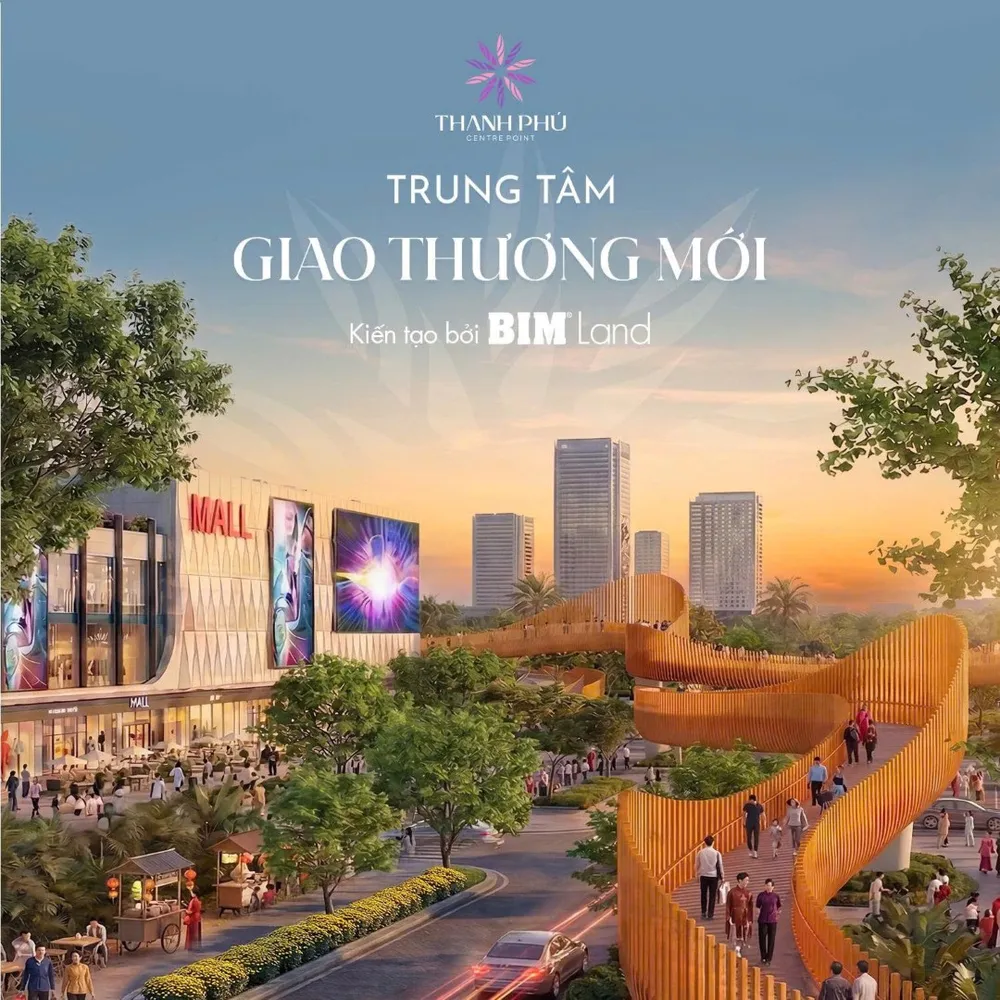 Phối cảnh trung tâm giao thương sầm uất tại dự án Thanh Phú Centre Point