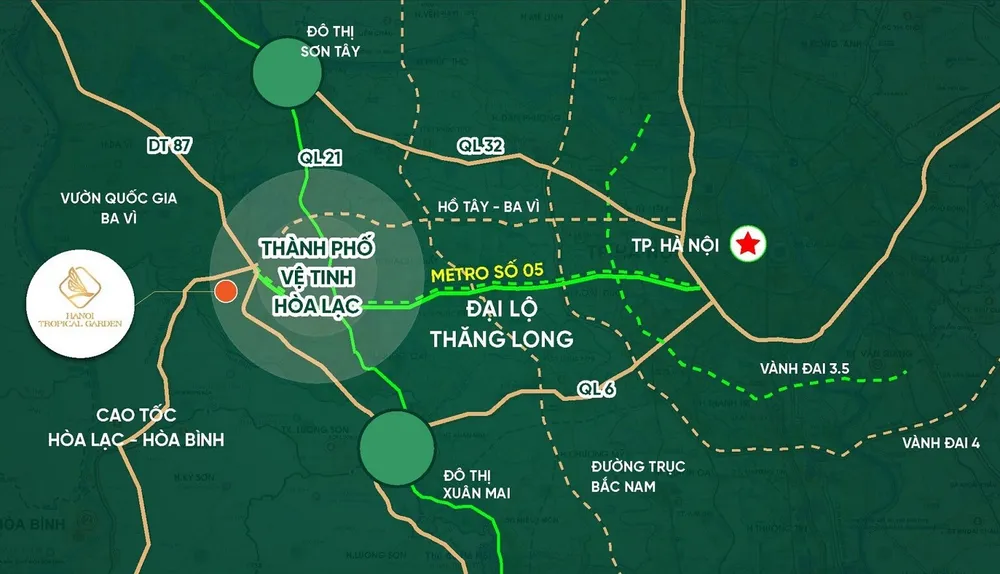 vị trí dự án hanoi tropical garden