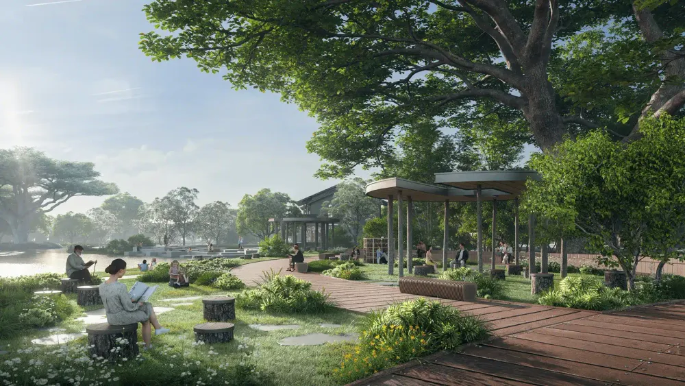 Vườn Yên Tĩnh - một trong 20 khu vườn chủ đề độc đáo tại Eco Retreat, nơi lý tưởng để đọc sách, thiền định và tái tạo năng lượng